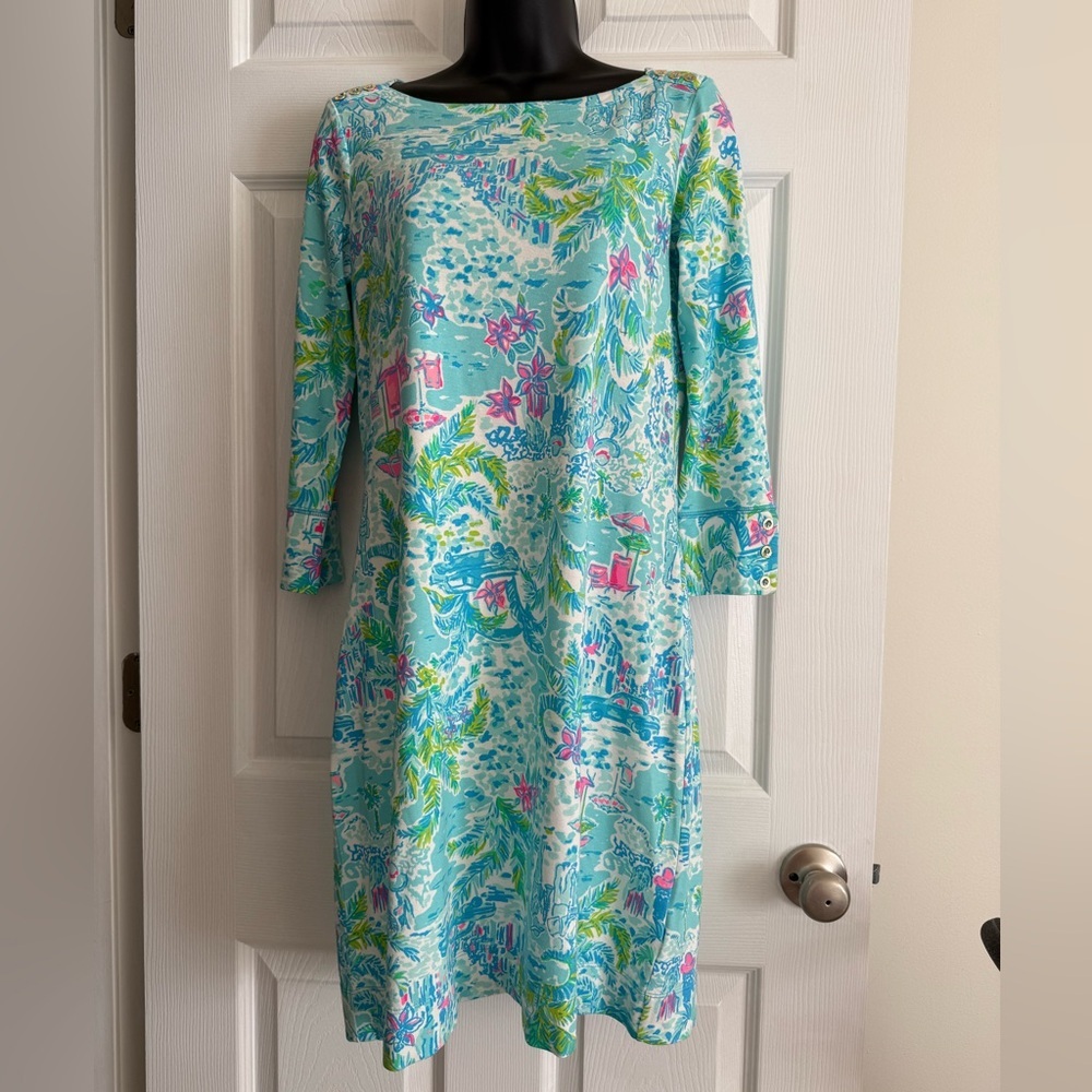 Lilly Pulitzer Sophie Dress Size S Blue Career Teacher Graduation - Picture 4 of 9